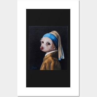 The Dog with the Pearl Earring (Full Painting) Posters and Art
